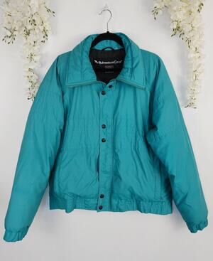Vintage Adventure Gear Down Puffer Jacket Size Large Teal 90s Y2K Outdoor Lodge